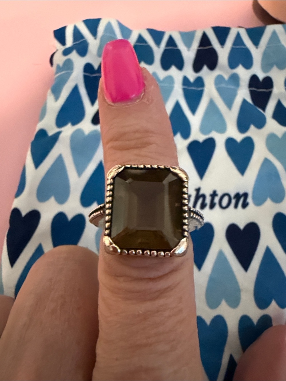 Silver Brighton Ring W/Smokey Quartz Stone - Picture 4 of 5